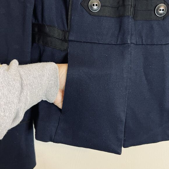 CAbi In The Band 3375 Military Button Jacket Size Medium Navy Blue Black Pockets - Picture 9 of 9